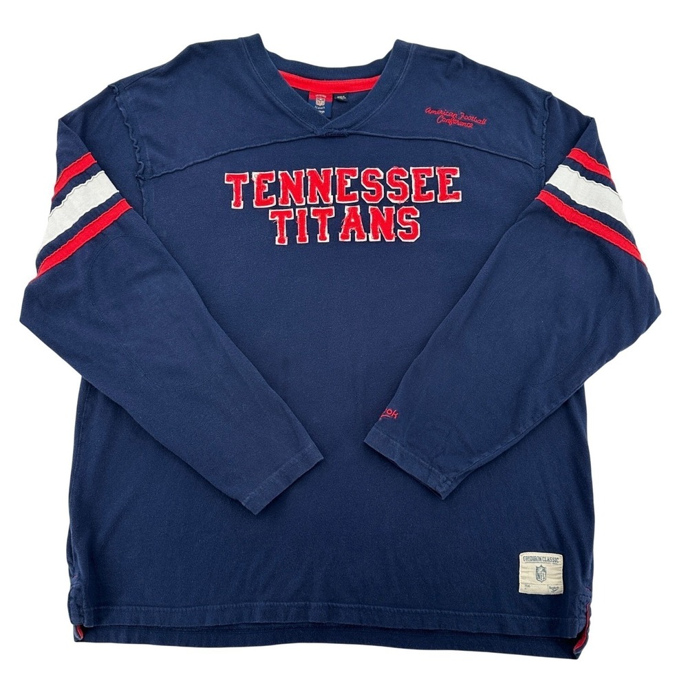 Tennessee Titans NFL Men XL Reebok Gridiron Classic Long Sleeve T-Shirt Vintage